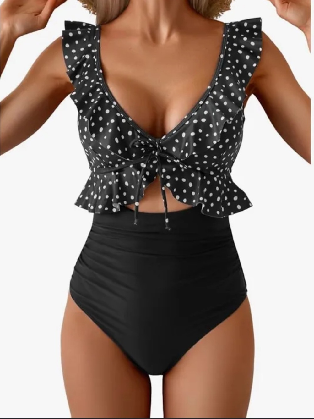 Eomenie One Piece Swimsuit for Women Tummy Control Ruffle Bathing Suit